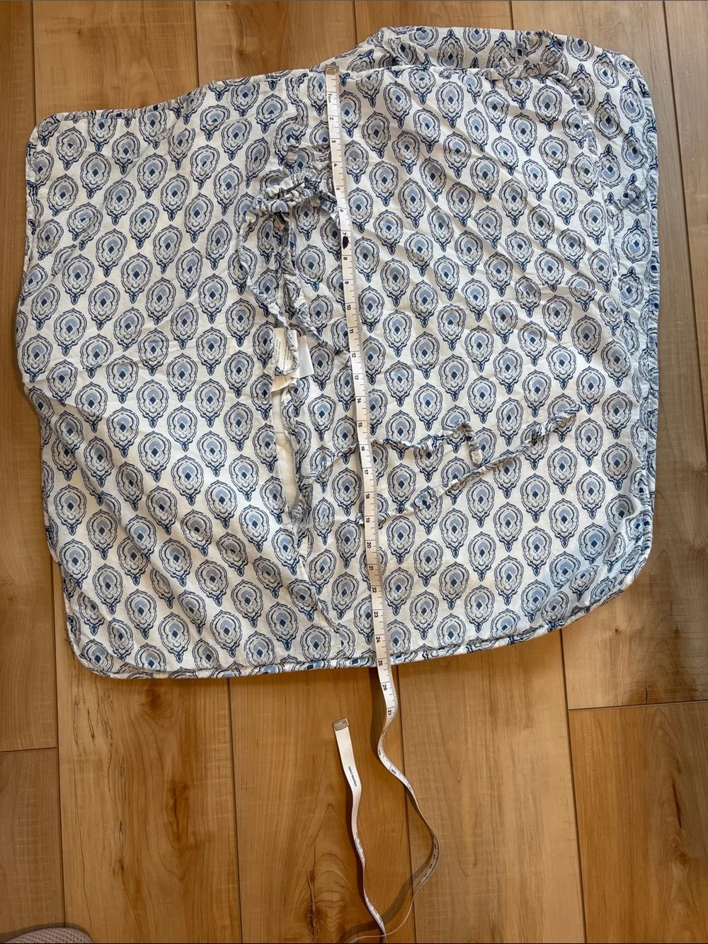 Nicole Miller PAIR of Quilted Euro Pillow Cover - Blue and White